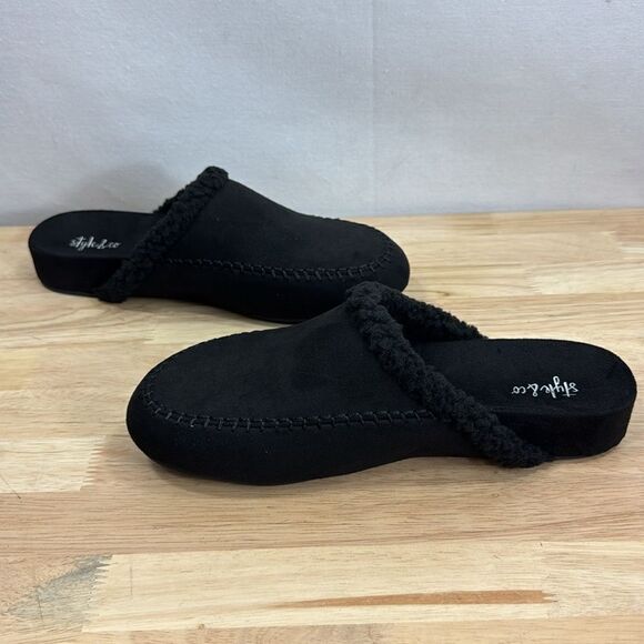 STYLE & CO Brooklyn Cozy Slipper Mules- Black- Size 8.5 M- NIB - Picture 4 of 8